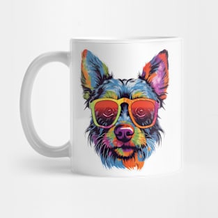 Colorful Dog with Glasses Mug